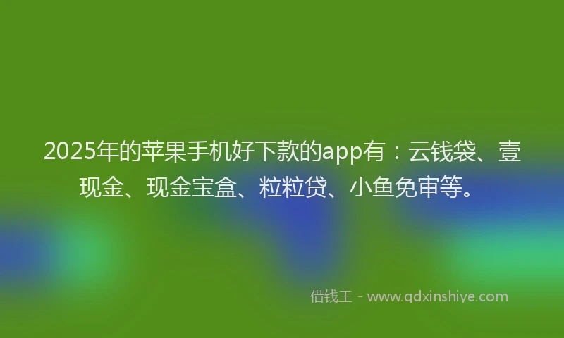 2025年的苹果手机好下款的app有：云钱袋、壹现金、现金宝盒、粒粒贷、小鱼免审等。