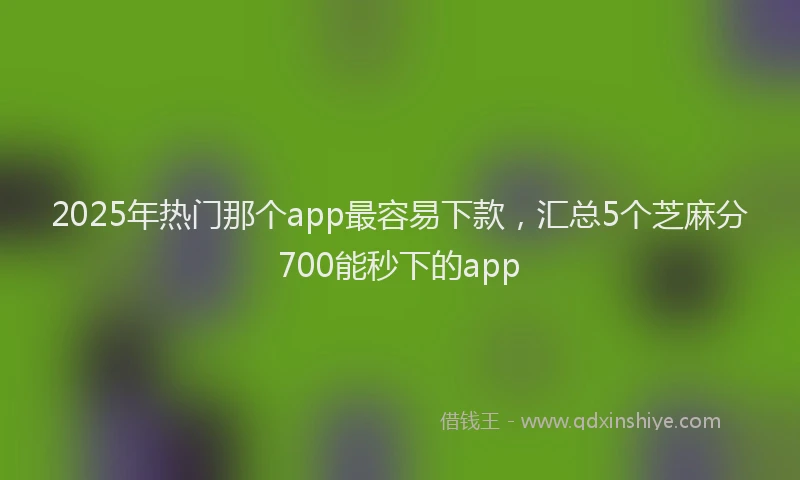 2025年热门那个app最容易下款，汇总5个芝麻分700能秒下的app