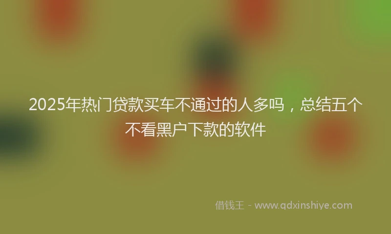 2025年热门贷款买车不通过的人多吗，总结五个不看黑户下款的软件