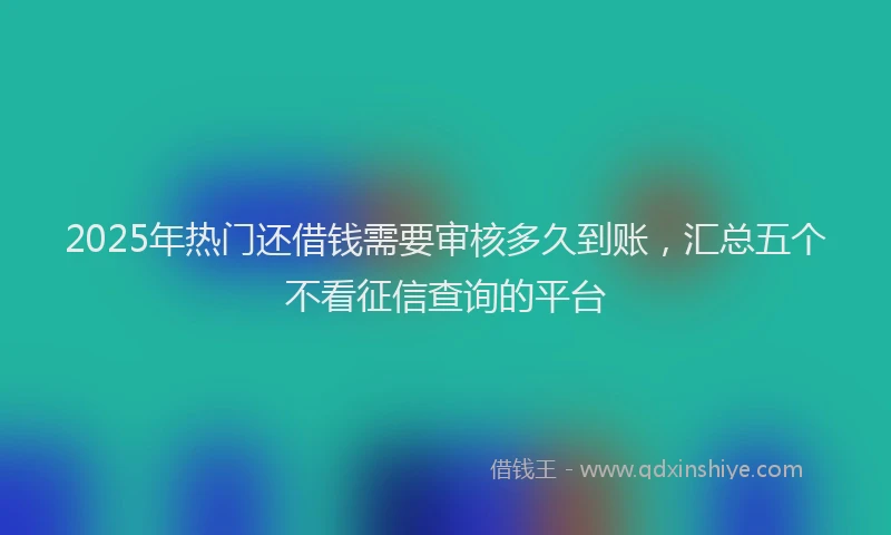 2025年热门还借钱需要审核多久到账，汇总五个不看征信查询的平台