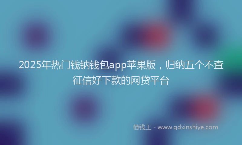 2025年热门钱钠钱包app苹果版，归纳五个不查征信好下款的网贷平台