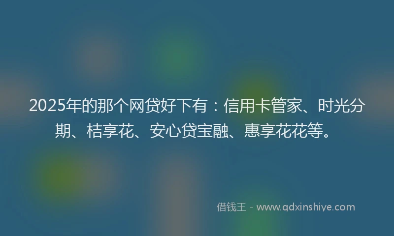 2025年的那个网贷好下有：信用卡管家、时光分期、桔享花、安心贷宝融、惠享花花等。