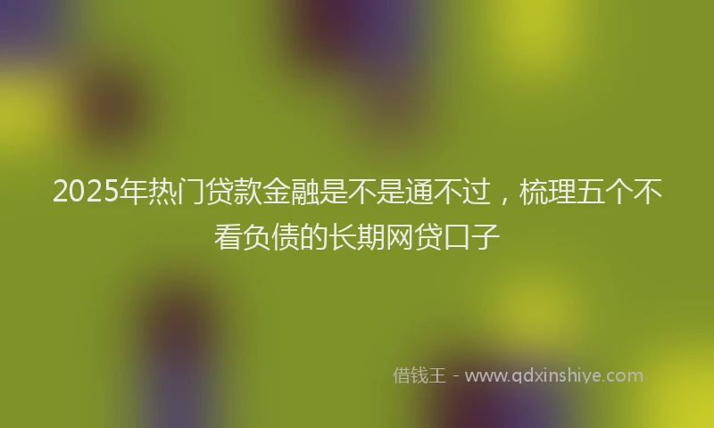 2025年热门贷款金融是不是通不过,梳理五个不看负债的长期网贷口子
