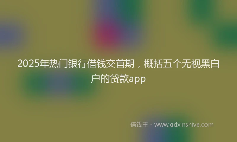 2025年热门银行借钱交首期,概括五个无视黑白户的贷款app