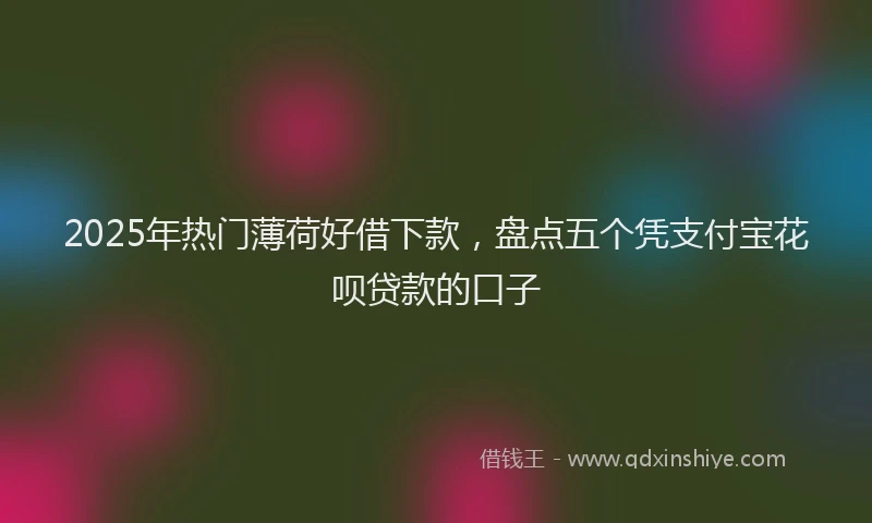 2025年热门薄荷好借下款，盘点五个凭支付宝花呗贷款的口子