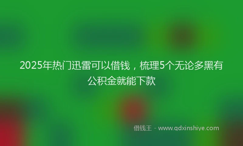 2025年热门迅雷可以借钱,梳理5个无论多黑有公积金就能下款
