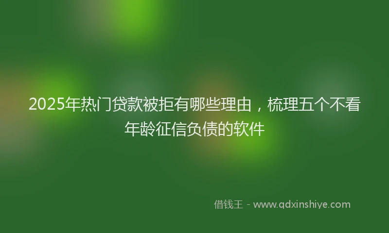 2025年热门贷款被拒有哪些理由,梳理五个不看年龄征信负债的软件