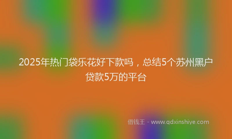 2025年热门袋乐花好下款吗,总结5个苏州黑户贷款5万的平台