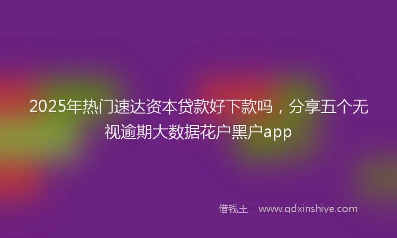 2025年热门速达资本贷款好下款吗，分享五个无视逾期大数据花户黑户app