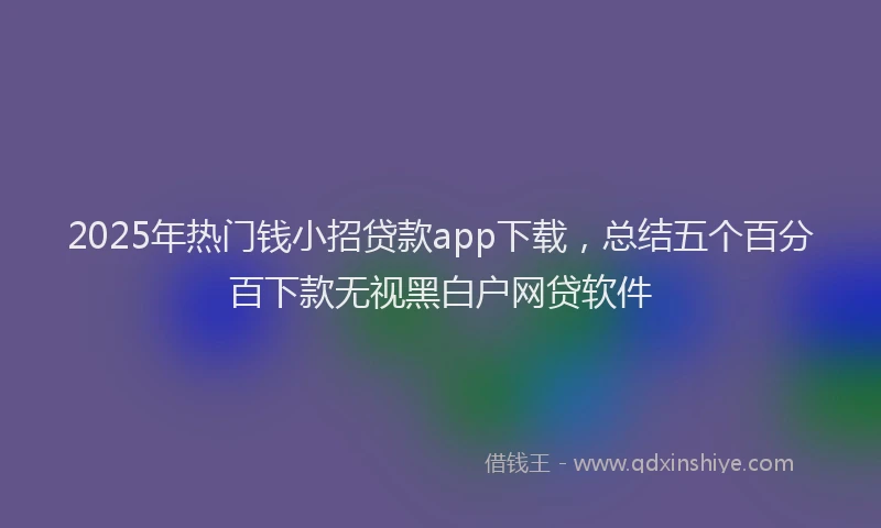 2025年热门钱小招贷款app下载，总结五个百分百下款无视黑白户网贷软件
