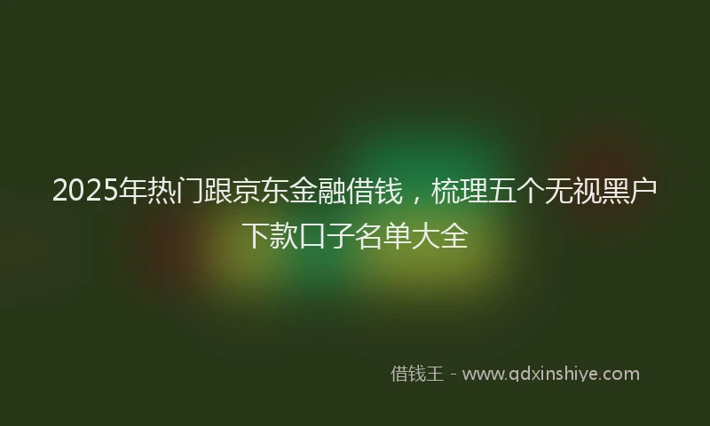2025年热门跟京东金融借钱,梳理五个无视黑户下款口子名单大全