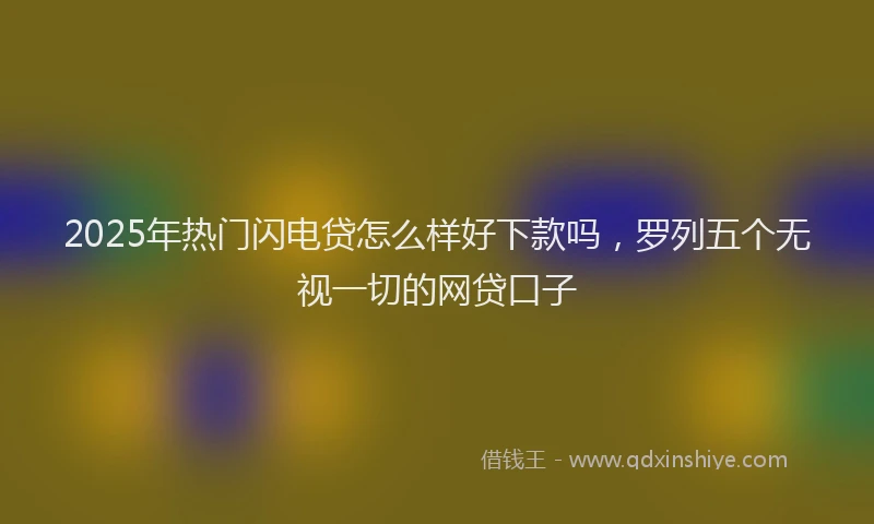 2025年热门闪电贷怎么样好下款吗，罗列五个无视一切的网贷口子