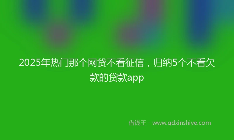 2025年热门那个网贷不看征信,归纳5个不看欠款的贷款app