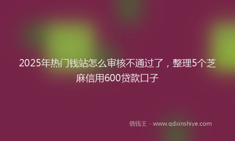2025年热门钱站怎么审核不通过了，整理5个芝麻信用600贷款口子