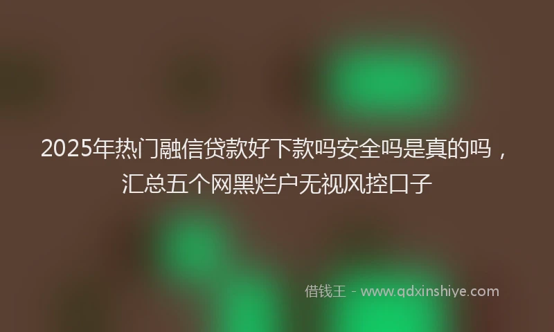 2025年热门融信贷款好下款吗安全吗是真的吗，汇总五个网黑烂户无视风控口子