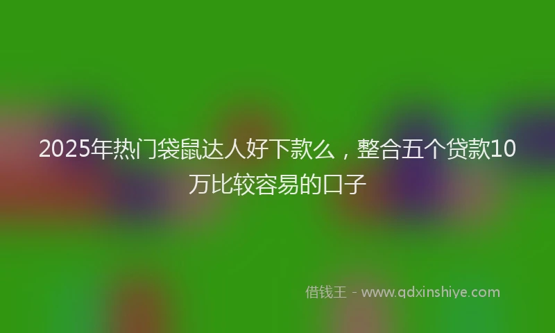 2025年热门袋鼠达人好下款么,整合五个贷款10万比较容易的口子