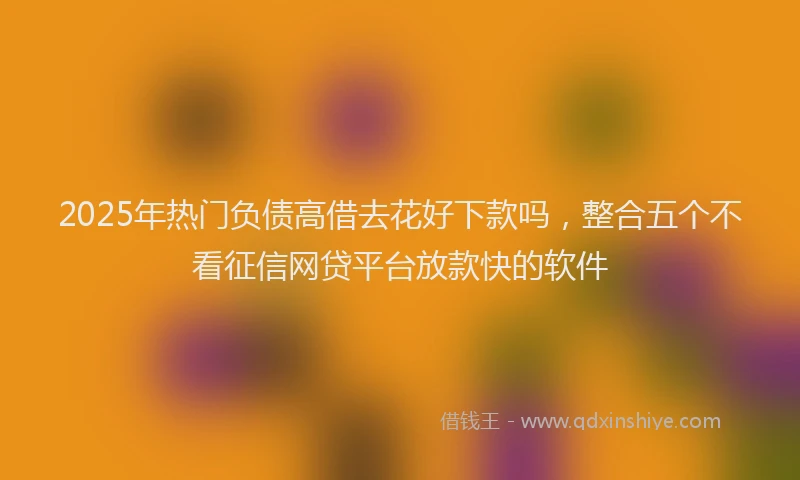 2025年热门负债高借去花好下款吗，整合五个不看征信网贷平台放款快的软件