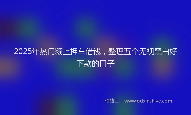 2025年热门颍上押车借钱，整理五个无视黑白好下款的口子