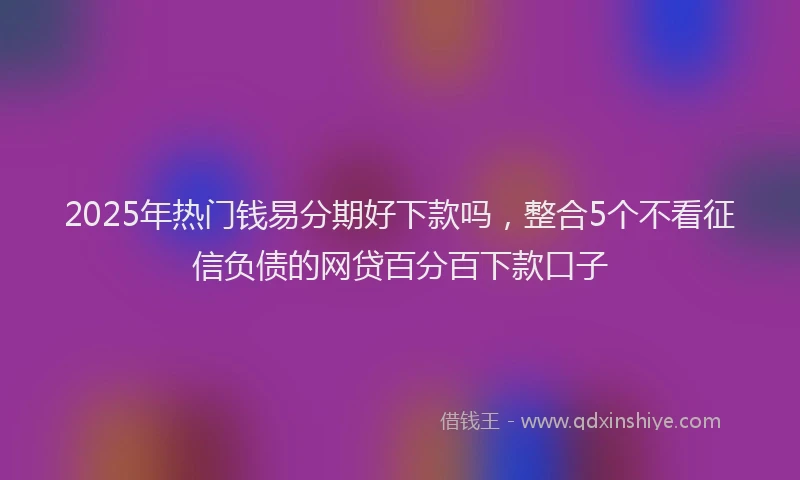 2025年热门钱易分期好下款吗，整合5个不看征信负债的网贷百分百下款口子