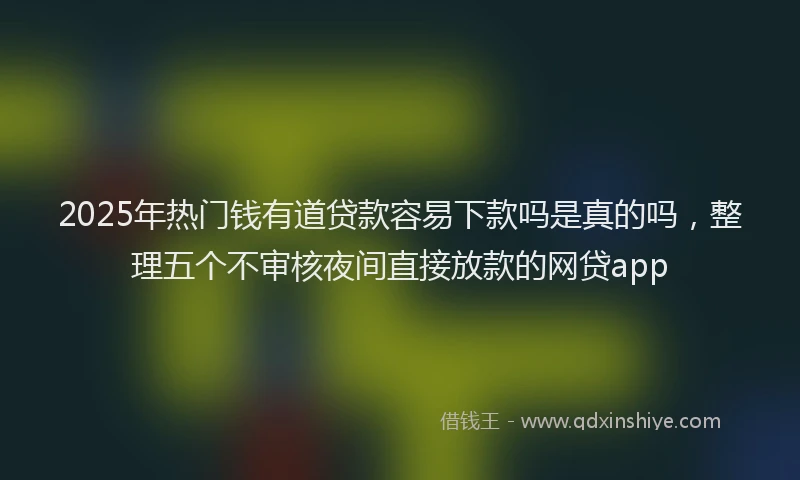 2025年热门钱有道贷款容易下款吗是真的吗，整理五个不审核夜间直接放款的网贷app