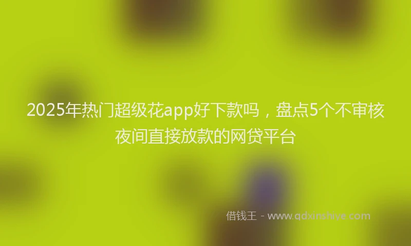 2025年热门超级花app好下款吗,盘点5个不审核夜间直接放款的网贷平台