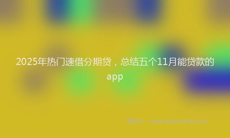 2025年热门速借分期贷，总结五个11月能贷款的app
