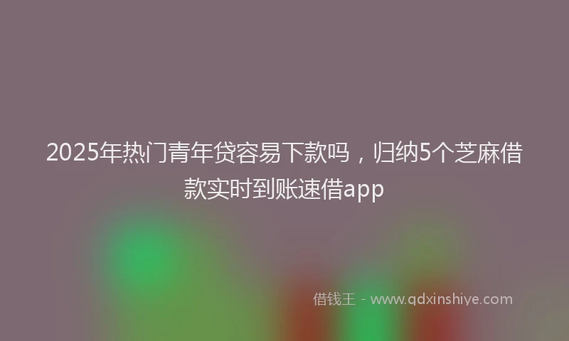 2025年热门青年贷容易下款吗，归纳5个芝麻借款实时到账速借app
