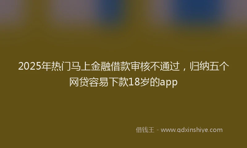 2025年热门马上金融借款审核不通过，归纳五个网贷容易下款18岁的app