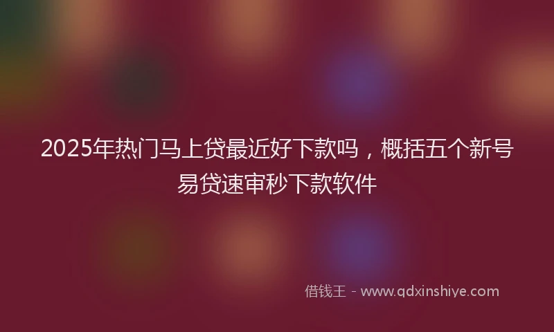2025年热门马上贷最近好下款吗，概括五个新号易贷速审秒下款软件