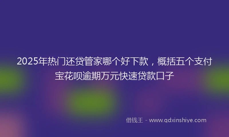 2025年热门还贷管家哪个好下款,概括五个支付宝花呗逾期万元快速贷款口子
