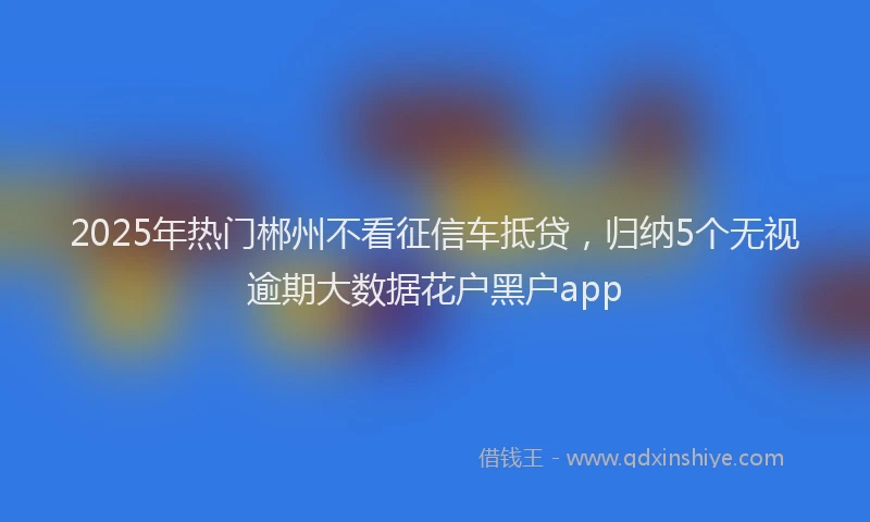 2025年热门郴州不看征信车抵贷，归纳5个无视逾期大数据花户黑户app