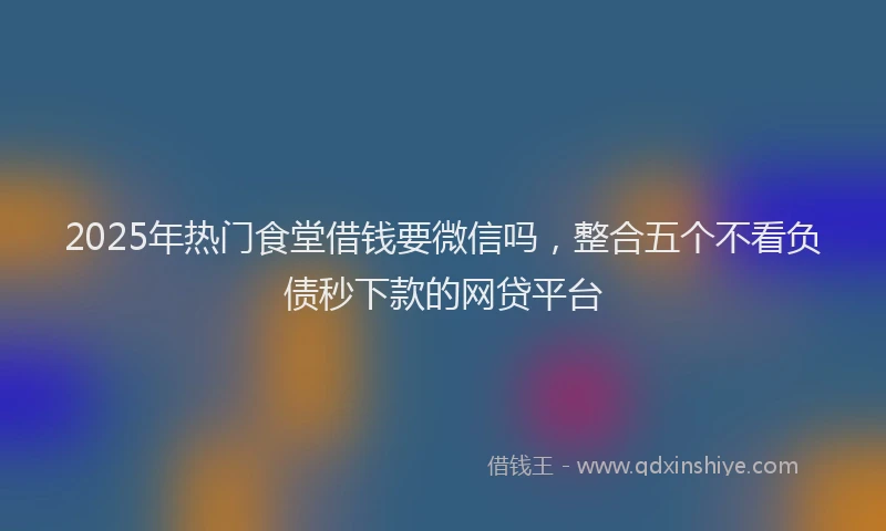 2025年热门食堂借钱要微信吗，整合五个不看负债秒下款的网贷平台