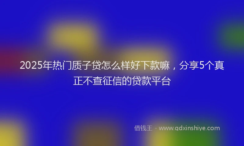 2025年热门质子贷怎么样好下款嘛，分享5个真正不查征信的贷款平台