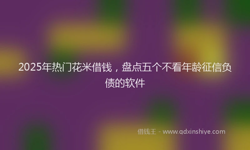 2025年热门花米借钱，盘点五个不看年龄征信负债的软件