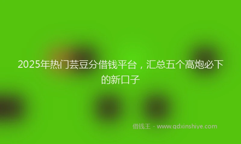2025年热门芸豆分借钱平台,汇总五个高炮必下的新口子