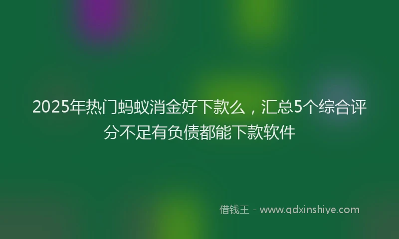 2025年热门蚂蚁消金好下款么，汇总5个综合评分不足有负债都能下款软件