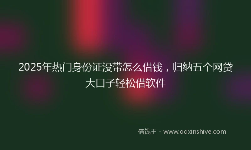 2025年热门身份证没带怎么借钱，归纳五个网贷大口子轻松借软件