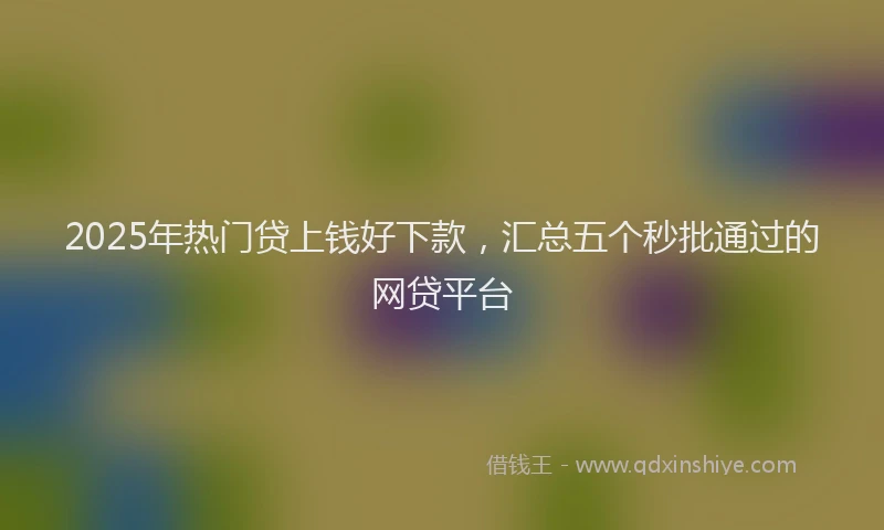 2025年热门贷上钱好下款，汇总五个秒批通过的网贷平台