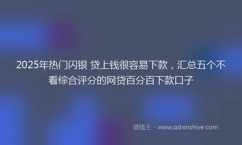 2025年热门闪银 贷上钱很容易下款,汇总五个不看综合评分的网贷百分百下款口子