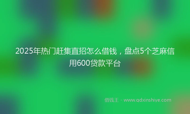 2025年热门赶集直招怎么借钱，盘点5个芝麻信用600贷款平台