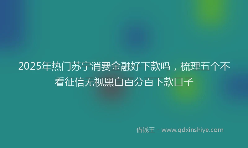 2025年热门苏宁消费金融好下款吗，梳理五个不看征信无视黑白百分百下款口子