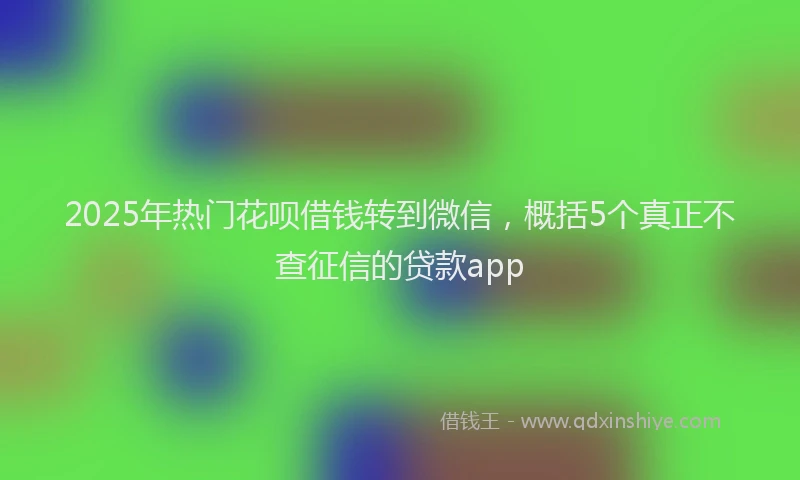 2025年热门花呗借钱转到微信，概括5个真正不查征信的贷款app