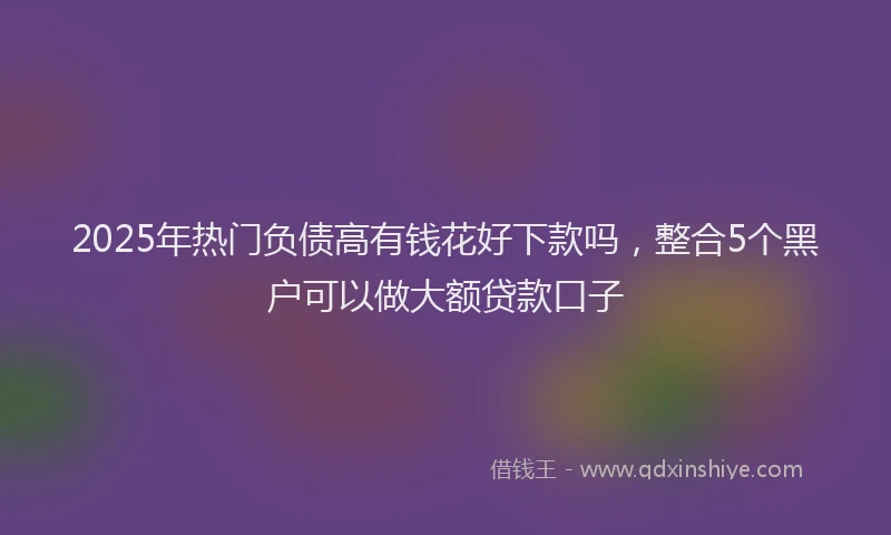 2025年热门负债高有钱花好下款吗，整合5个黑户可以做大额贷款口子