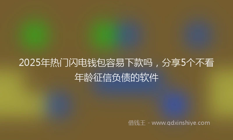 2025年热门闪电钱包容易下款吗，分享5个不看年龄征信负债的软件