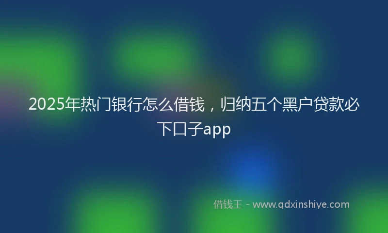 2025年热门银行怎么借钱，归纳五个黑户贷款必下口子app