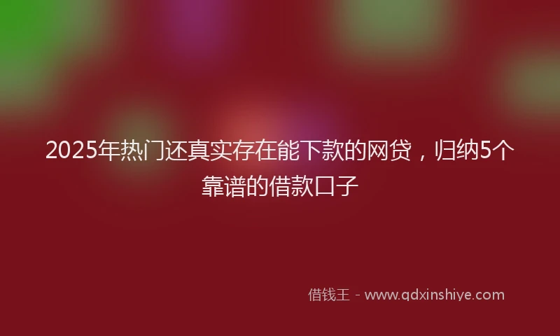 2025年热门还真实存在能下款的网贷,归纳5个靠谱的借款口子