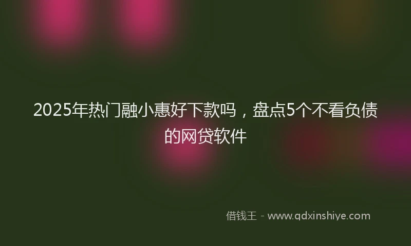 2025年热门融小惠好下款吗，盘点5个不看负债的网贷软件