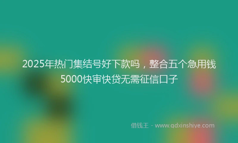 2025年热门集结号好下款吗，整合五个急用钱5000快审快贷无需征信口子