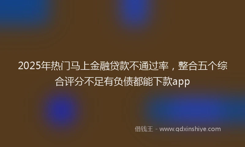 2025年热门马上金融贷款不通过率，整合五个综合评分不足有负债都能下款app