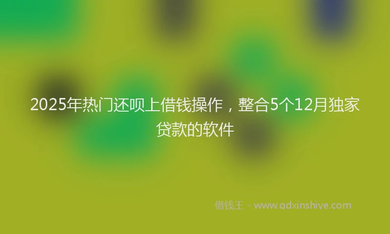 2025年热门还呗上借钱操作，整合5个12月独家贷款的软件